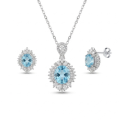 925 Silver Royal Blue Gem Jewelry Set