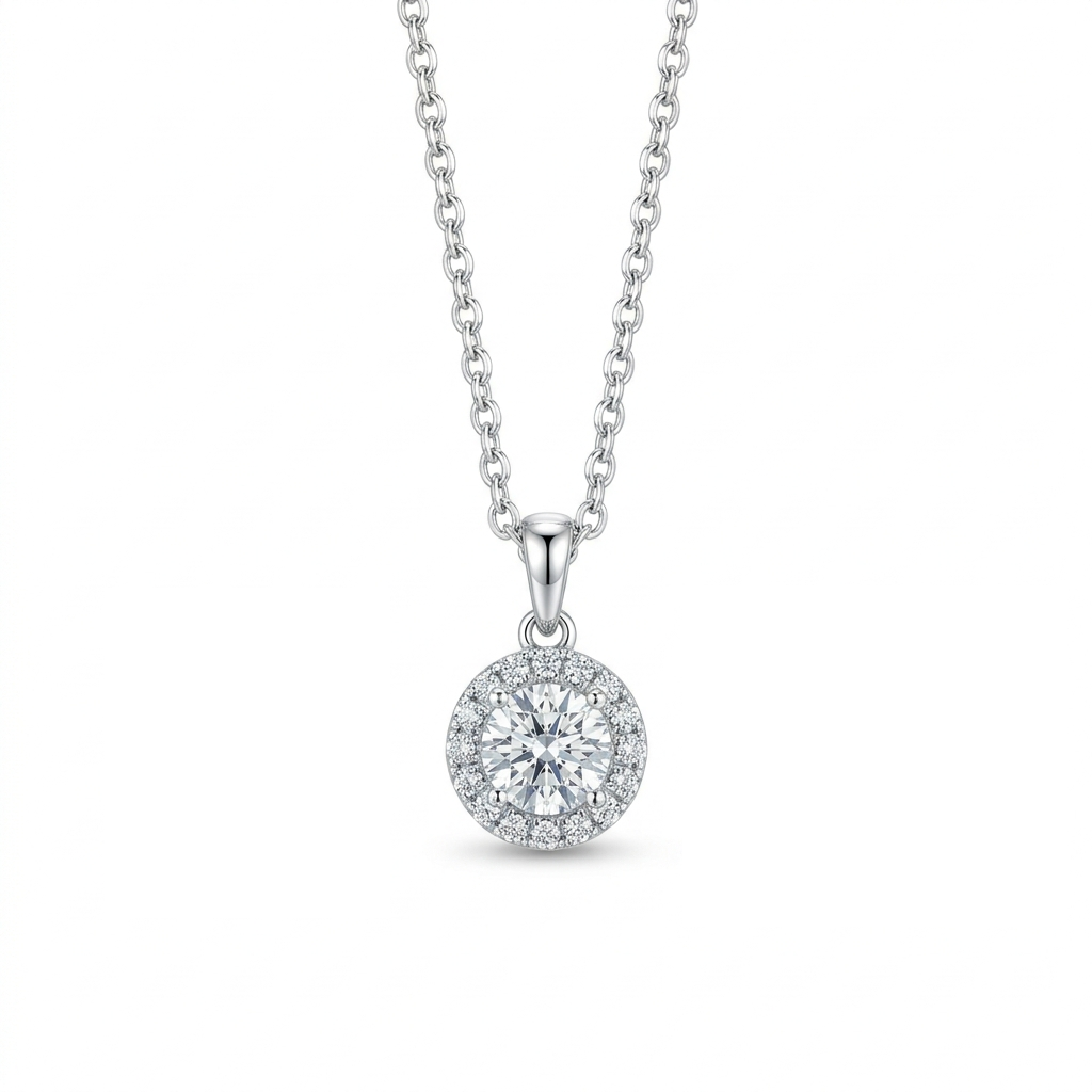 925 Silver Jewelry Set with Sparkling Stone – Elegant Necklace and Earrings