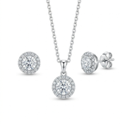 925 Silver Jewelry Set with Sparkling Stone – Elegant Necklace and Earrings