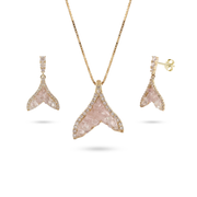 925 Silver Gold-Plated Mermaid Design Set – Necklace and Earrings