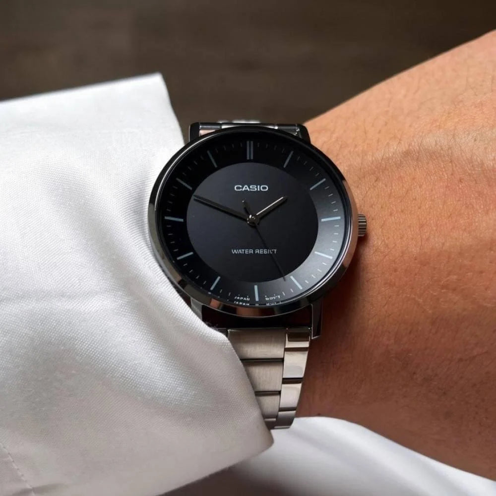 Casio Classic Black Dial Stainless Steel Men's Watch