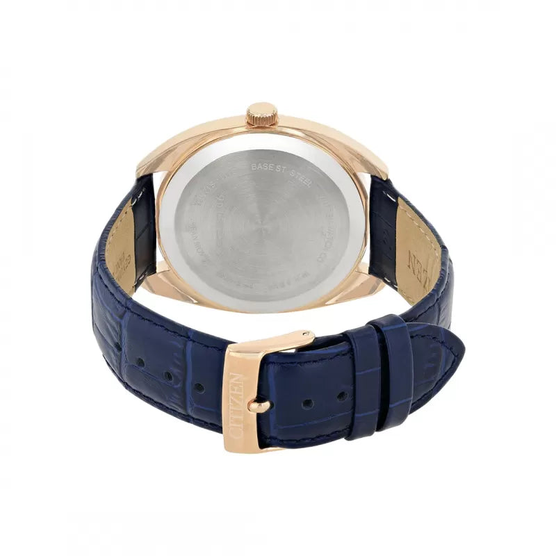 Citizen Men’s Quartz Watch with Blue Leather Strap – BI5093-01L