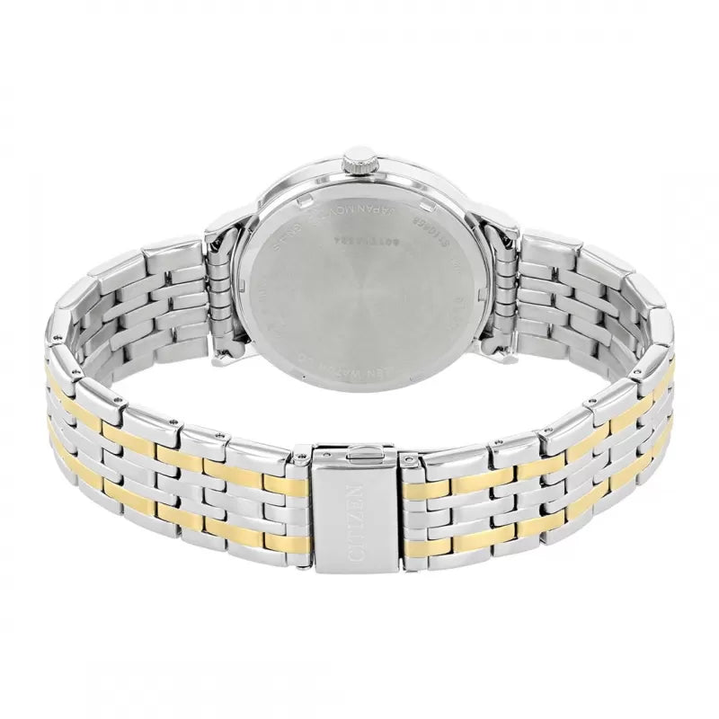 Citizen Men's Quartz Watch with Two-Tone Stainless Steel Bracelet and Silver Dial BE9174-55A