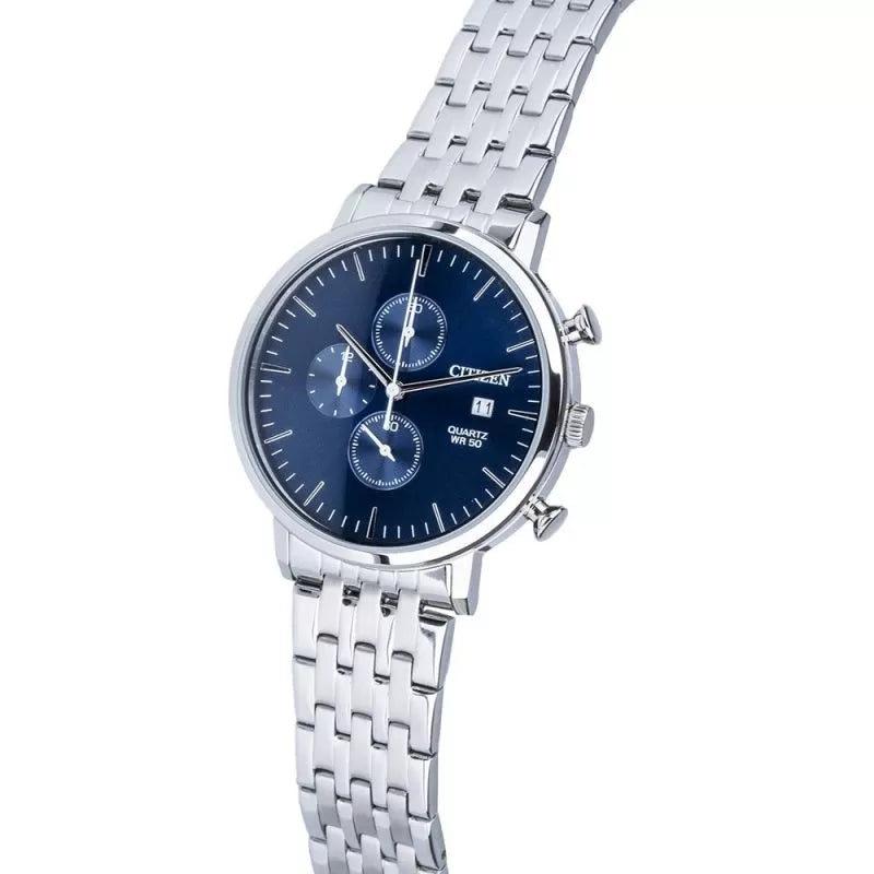 Citizen Watch For Men Chronograph Stainless Steel Blue Dial AN3610-55L