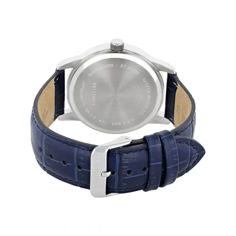 Citizen Men's Quartz Watch with Blue Leather Strap, AK5000-03A