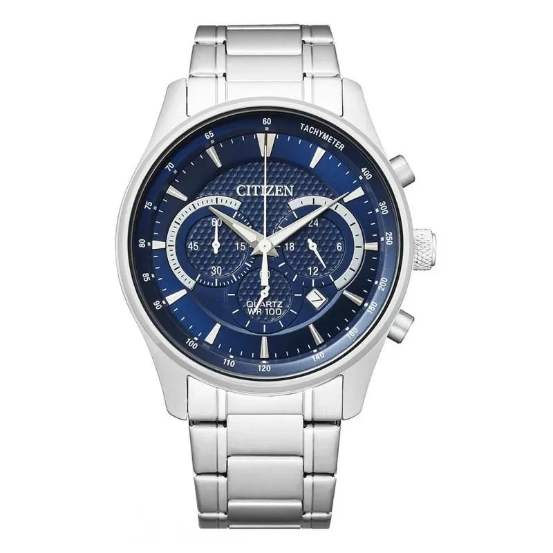 Citizen Quartz Men's Watch with Stainless Steel Bracelet and Blue Dial AN8190-51L