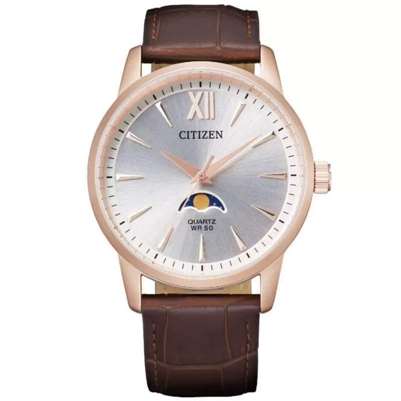 Citizen Men's Quartz Watch with Brown Leather Strap, AK5003-05A