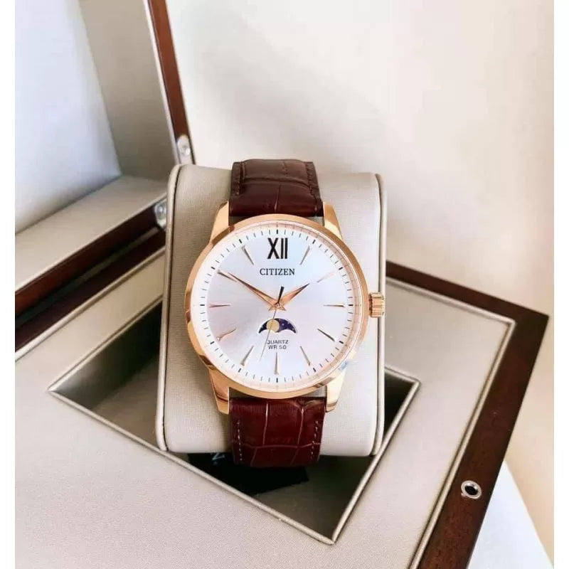 Citizen Men's Quartz Watch with Brown Leather Strap, AK5003-05A