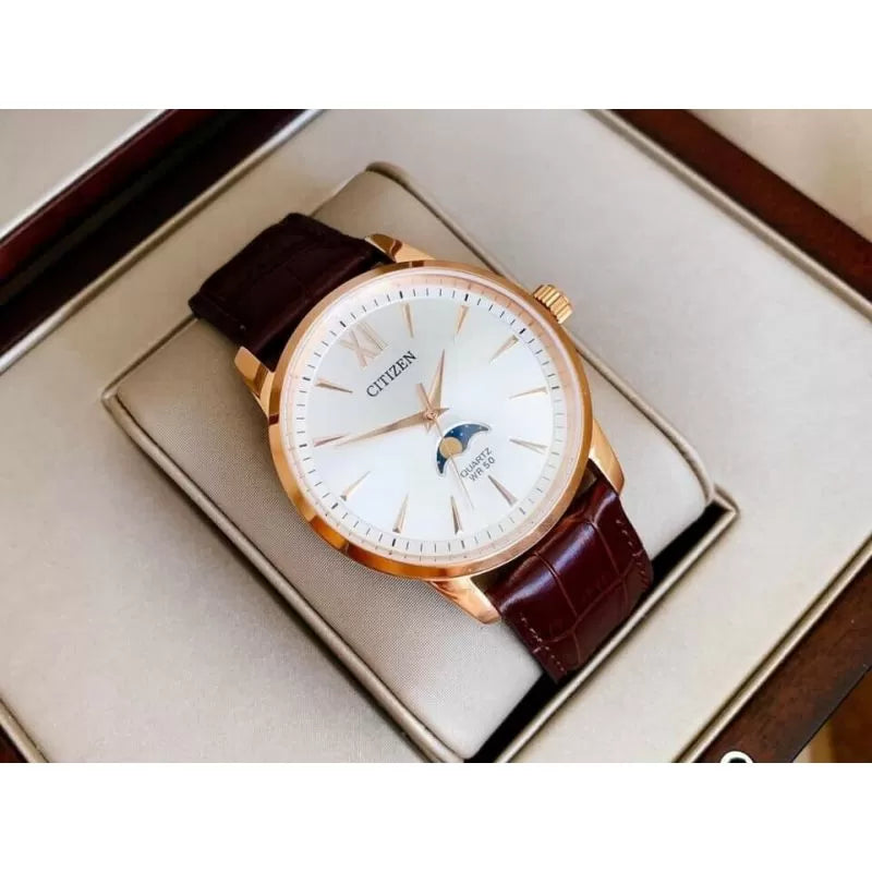 Citizen Men's Quartz Watch with Brown Leather Strap, AK5003-05A