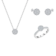 Snow Blossom Set – Italian Silver with White Zircon Stones