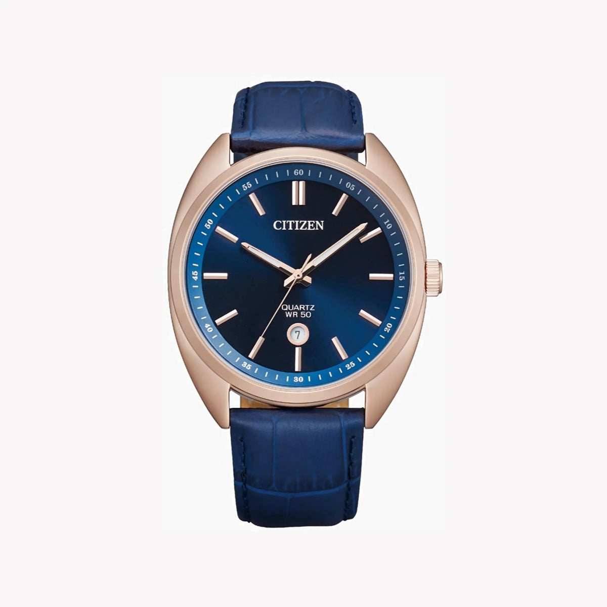 Citizen Men’s Quartz Watch with Blue Leather Strap – BI5093-01L