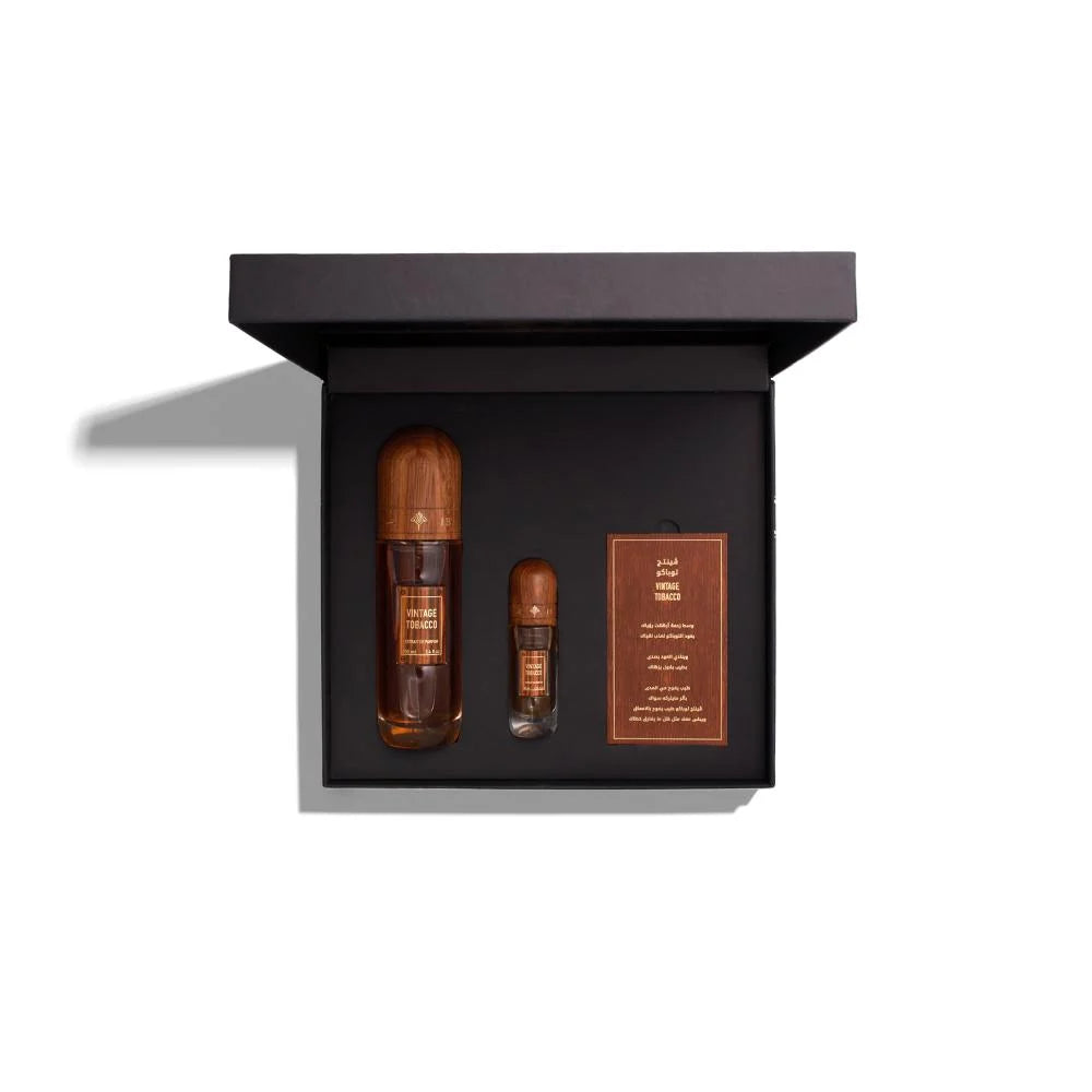 طقم عطر فينتج توباكو من إبراهيم القرشي – إكستريت دو بارفان 100 مل للجنسين