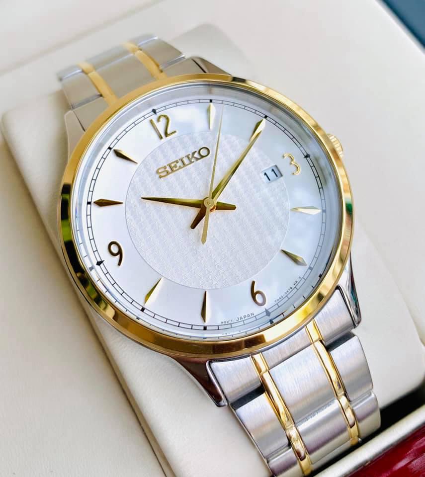 Seiko White Dial Two-Tone Bracelet Men's Watch
