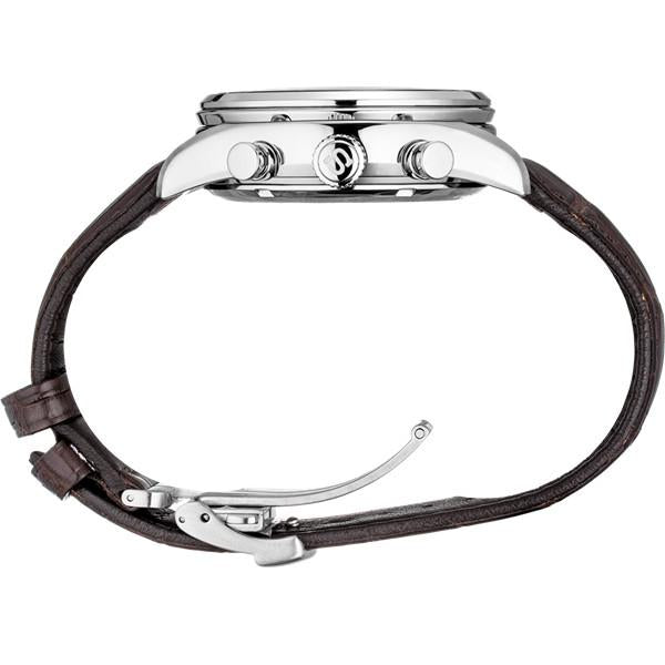 Seiko Presage White Dial Brown Leather Strap Men's Watch