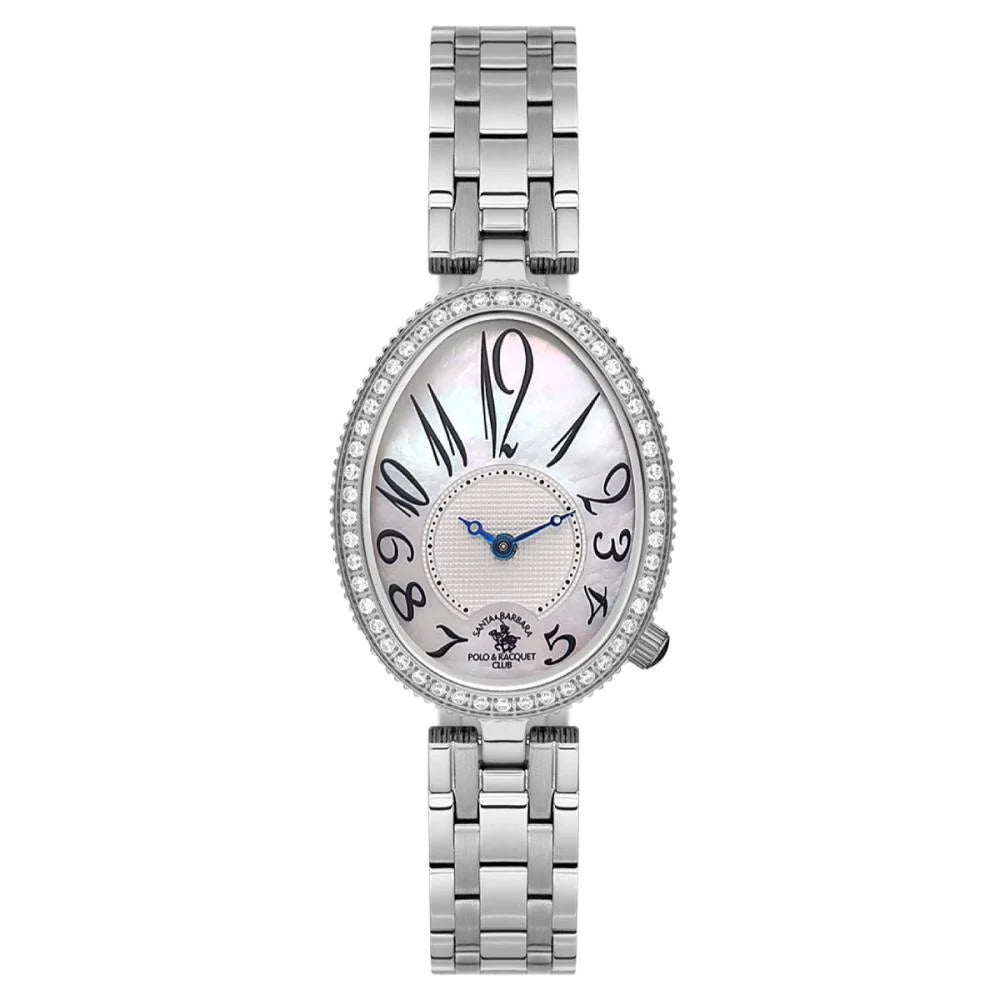 ساعة سانتا باربرا بولو آند راكيت النسائية بمينا فضي SB.1.10613-1
