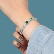 925 Silver Bracelet with a Royal Green Design