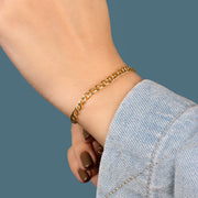 Gold-Plated 925 Silver Bracelet with Chain Design