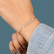 إنسيال فضة 925 مرصّع بزركون ورود صغيرة