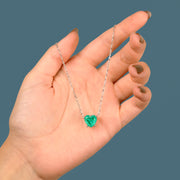 عقد القلب الأخضر فضة عيار 925