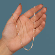 عقد اللؤلؤ بتصميم سلسه ذهبي فضة عيار 925