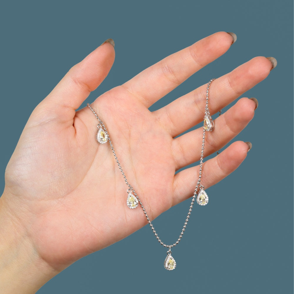 عقد اللوزة الأصفر فضة عيار 925