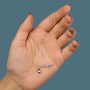 عقد اللوزة البنفسجي بطلاء ذهبي فضة عيار 925