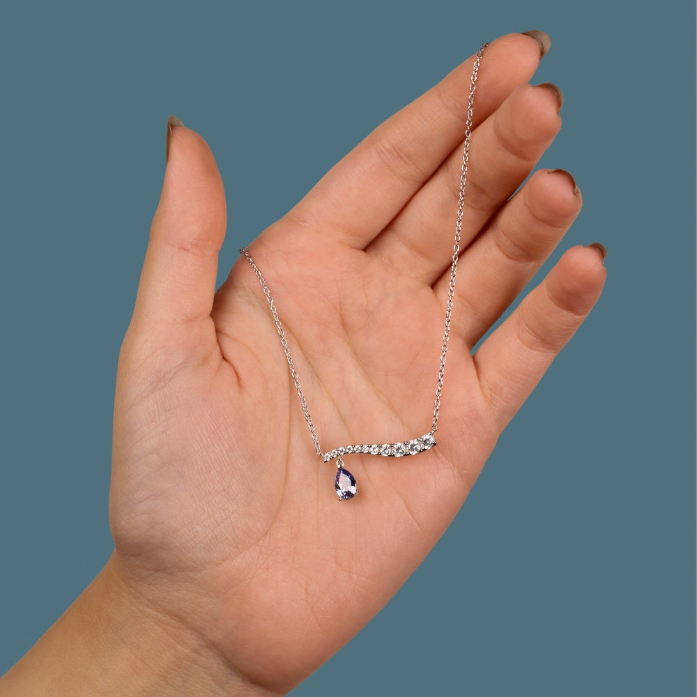 عقد اللوزة البنفسجي فضة عيار 925