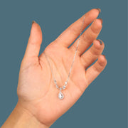 عقد اللوزة مرصع بالزركون فضة عيار 925