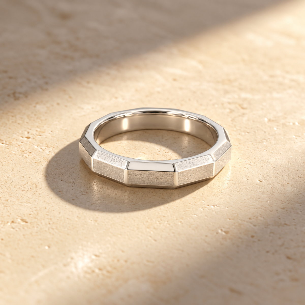 Men's Polygonal Ring - 925 Silver