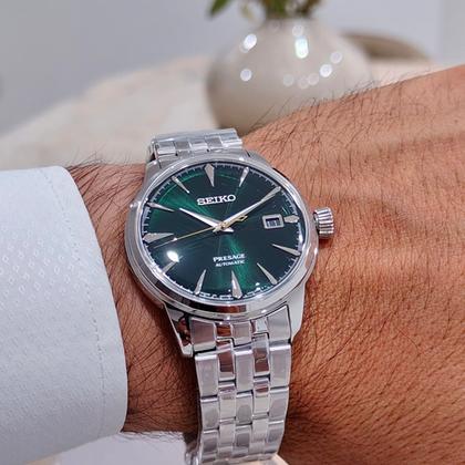 Seiko Presage Green Dial Stainless Steel Bracelet Men's Watch