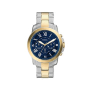 Fossil Grant Chronograph Two-Tone Stainless Steel Blue Dial, Mens Watch FS6132