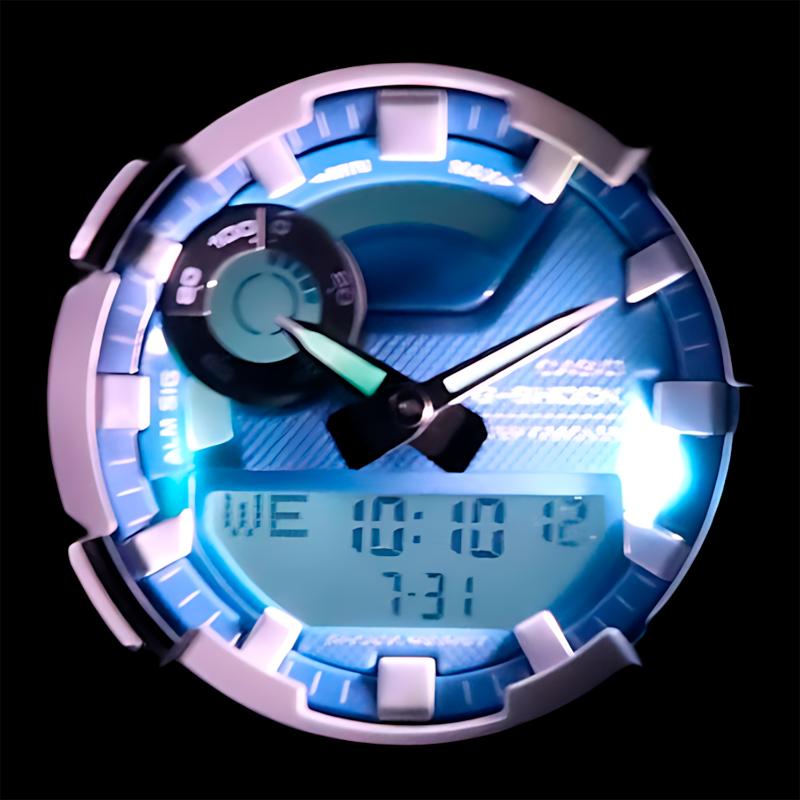 Casio G-SHOCK Men's Digital Analog Sport Watch with White Resin Strap