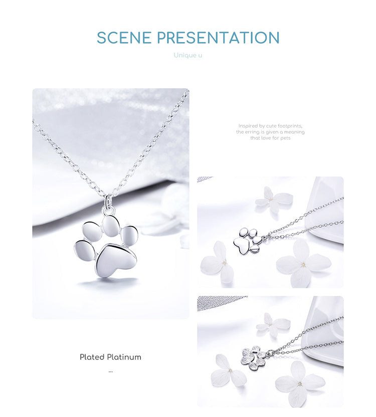 Cat Paw 925 Silver Necklace