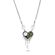 Light of the Heart" Necklace – 925 Sterling Silver with Moonstone and Arabic Engraving