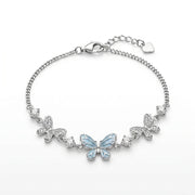 925 silver butterfly bracelet with sparkling stones.