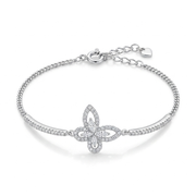 925 Silver Butterfly Bracelet With Sparkling Details
