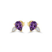 Purple Zircon-Accented Earrings – 925 Sterling Silver