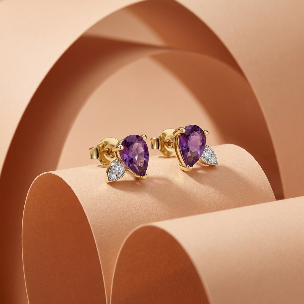 Purple Zircon-Accented Earrings – 925 Sterling Silver