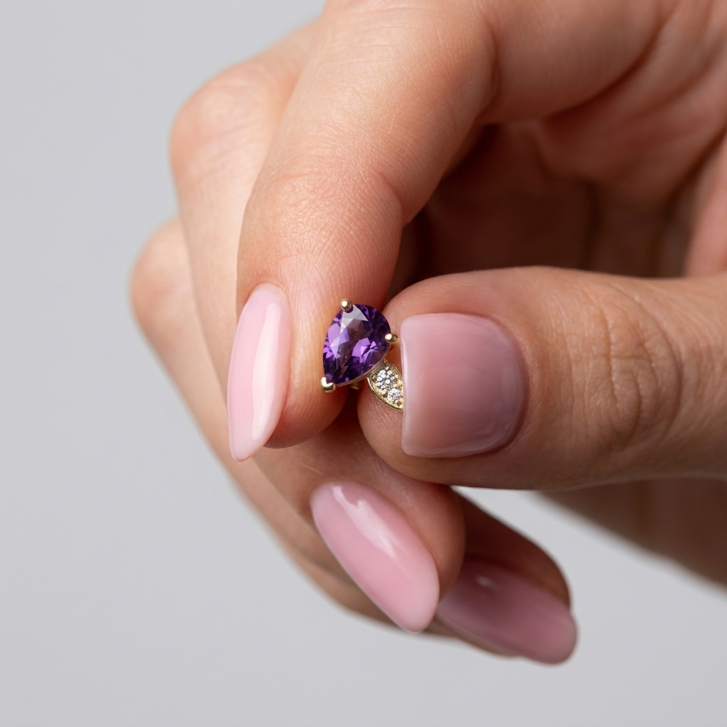 Purple Zircon-Accented Earrings – 925 Sterling Silver