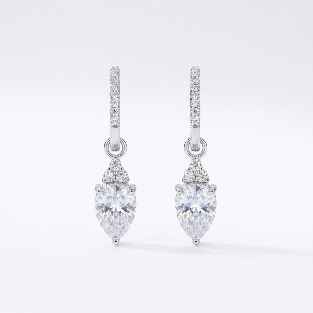 925 silver delicate dangling stone earrings.