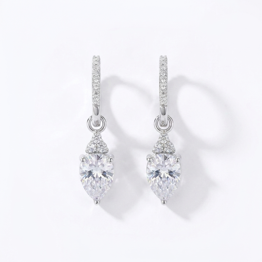 925 silver delicate dangling stone earrings.