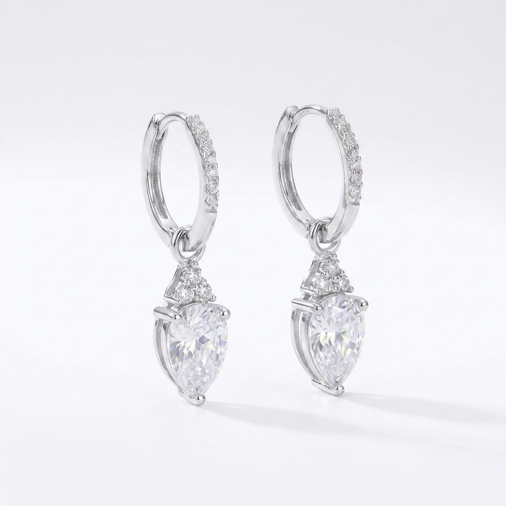 925 silver delicate dangling stone earrings.