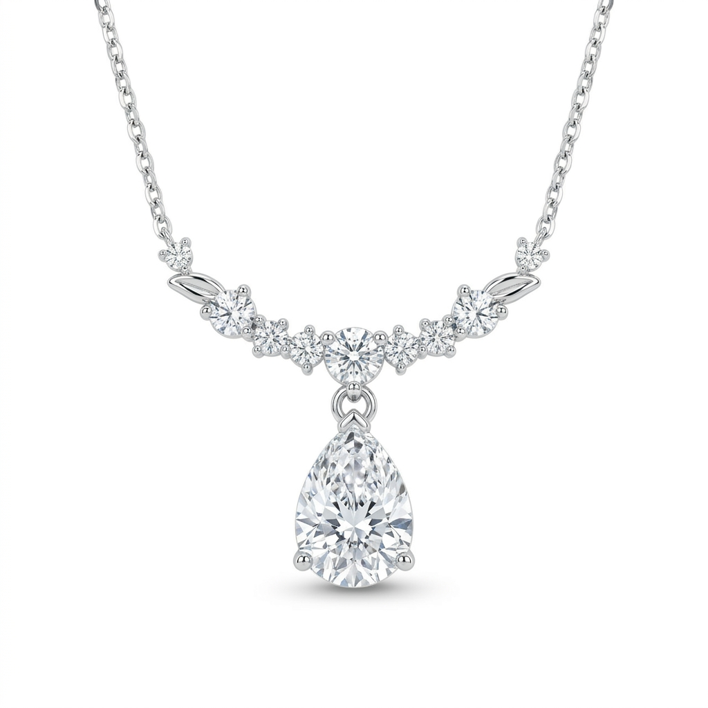 925 Silver Dangle Teardrop Necklace