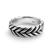 925 Silver Men's Ring With Elegant Braided Design