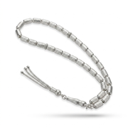 925 Silver Men's 33 Short Cylindrical Prayer Beads