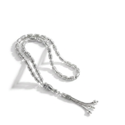 925 Silver Men's 33 Engraved Oval Cylinder Prayer Beads