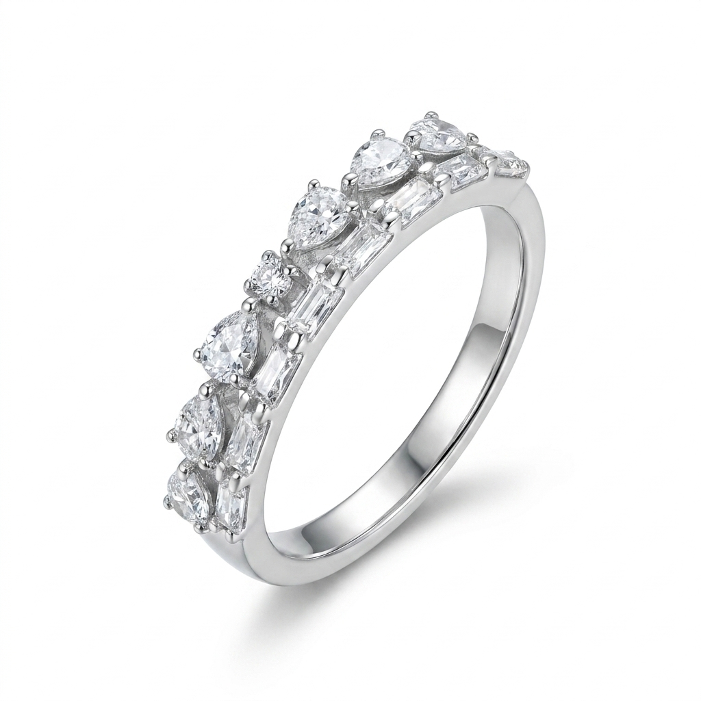 925 Silver Ring Fully Adorned with Zircon