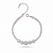 925 Sterling Silver Bracelet with Gradual Sparkling Zircon Stones