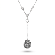 925 Silver Necklace with "Even the Moon Accompanies Me Until I Arrive" Pendant