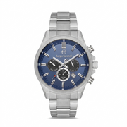 Sergio Tacchini Men's Chronograph Watch – Blue Dial & Silver Stainless Steel Bracelet